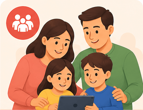 Family safety experience illustration
