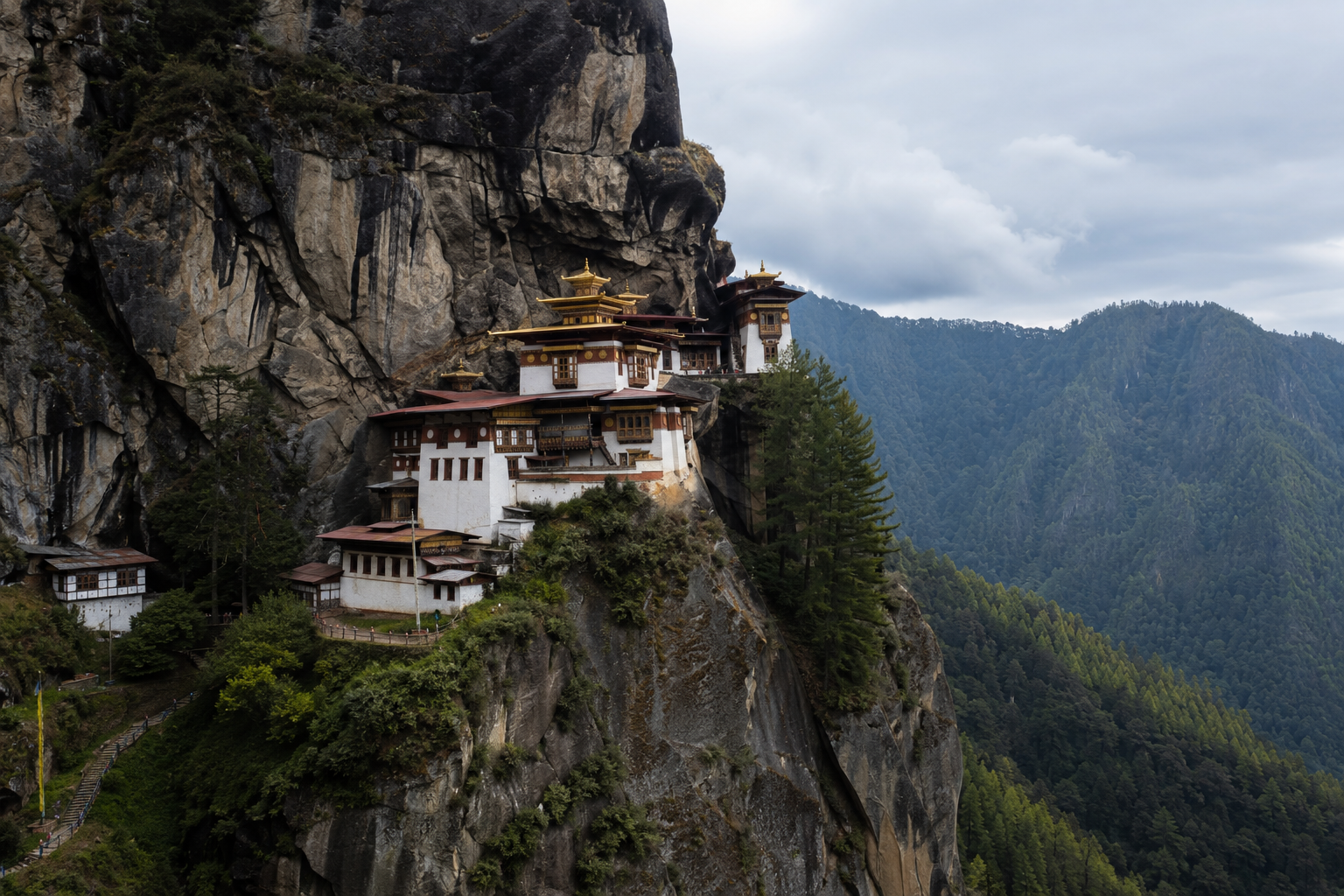 Tiger's Nest, a landmark associated with Bhutan