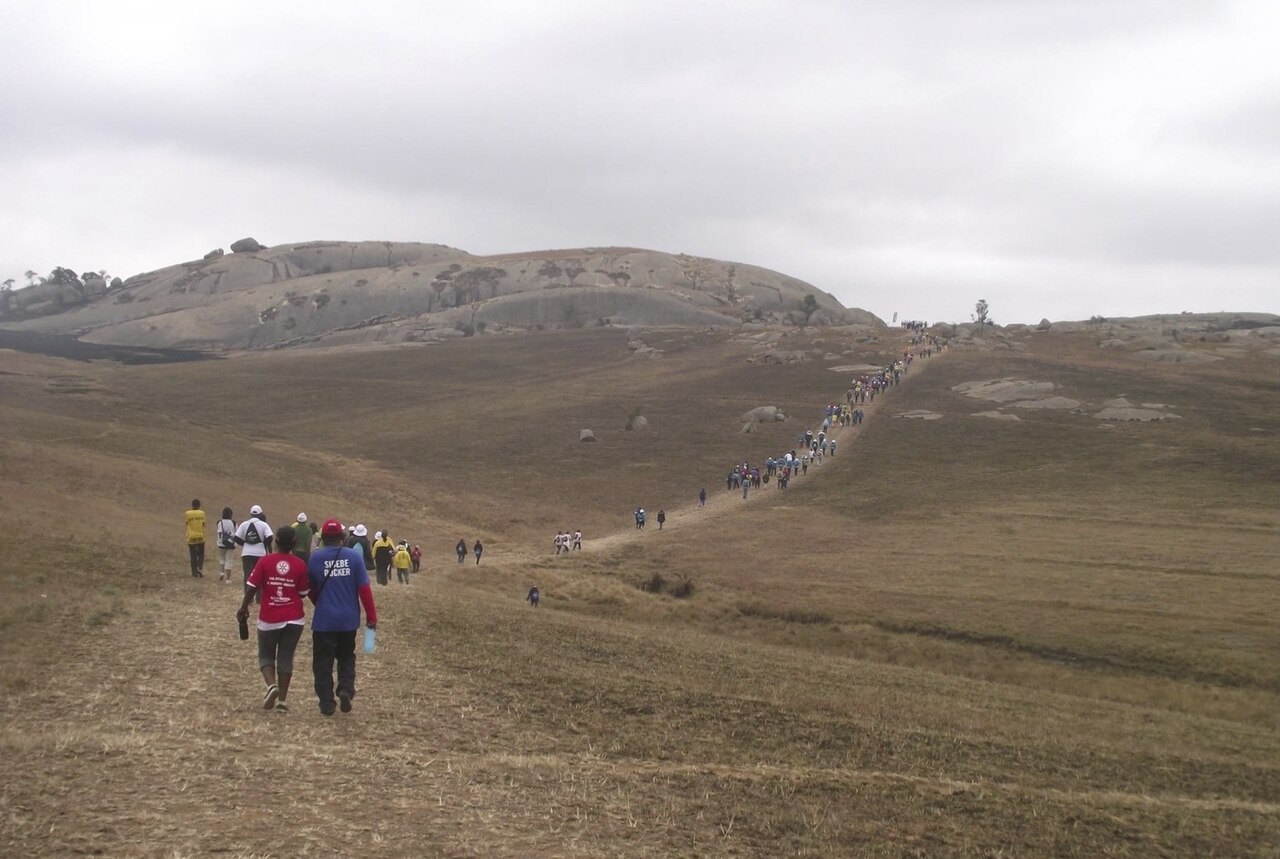 Sibebe Rock, a landmark associated with Eswatini